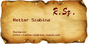 Retter Szabina névjegykártya